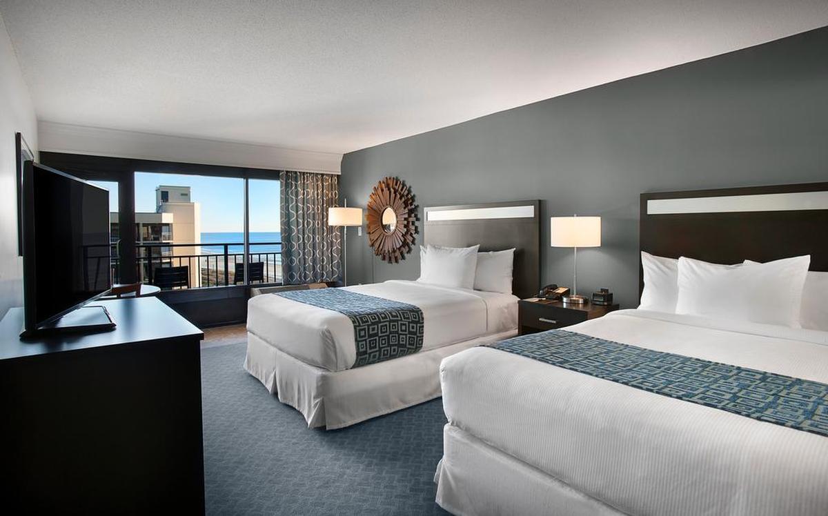 Interior of DoubleTree room at south end of Ocean Boulevard in Myrtle Beach. DoubleTree began renovation on the 30-acre oceanfront Springmaid Beach Resort in September 2015.