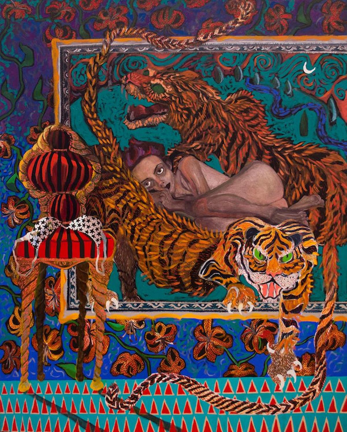 Lauren Chapman created “Wild in Wonderland,” predominantly featuring oil paintings on canvas, opening Thursday, Oct. 5, at Tapp’s Arts Center.