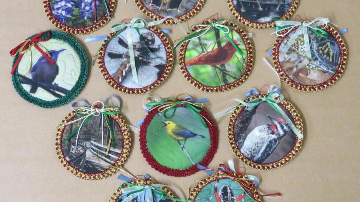 National Christmas ornaments by Columbia fiber artist Susan Lenz.