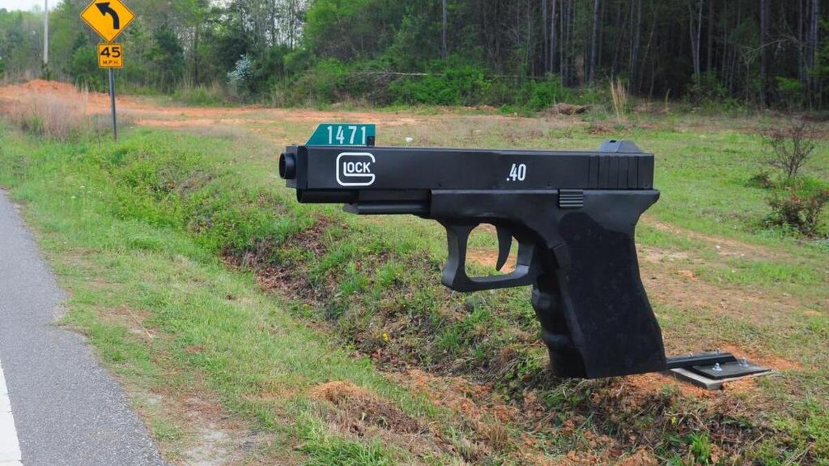 “I’m a retired welding and industrial maintenance teacher. I’m the former chairman of the Sandhills Area NRA. I’m a competitive shooter, South Carolina Department of Natural Resources hunter education instructor and a CWP holder. Also, captain of Chesterfield Fire Department. I designed and built this Glock mailbox about six years ago. Well over a thousand folks have stopped by to take photos. Even Miss South Carolina came by and had her photo made with it a couple of years ago.” John Hill, Chesterfield