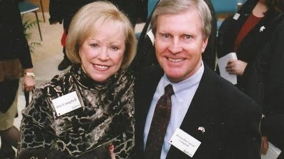 Former Gov. Carroll Campbell, right, is shown with his wife Iris. This was one of the last pictures of Carroll Campbell before his death in December of 2005.