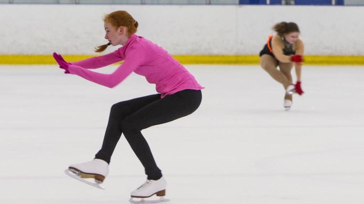Kelly O'Neill practices for the show. Skaters of all ages and levels will be performing to Christmas songs.
