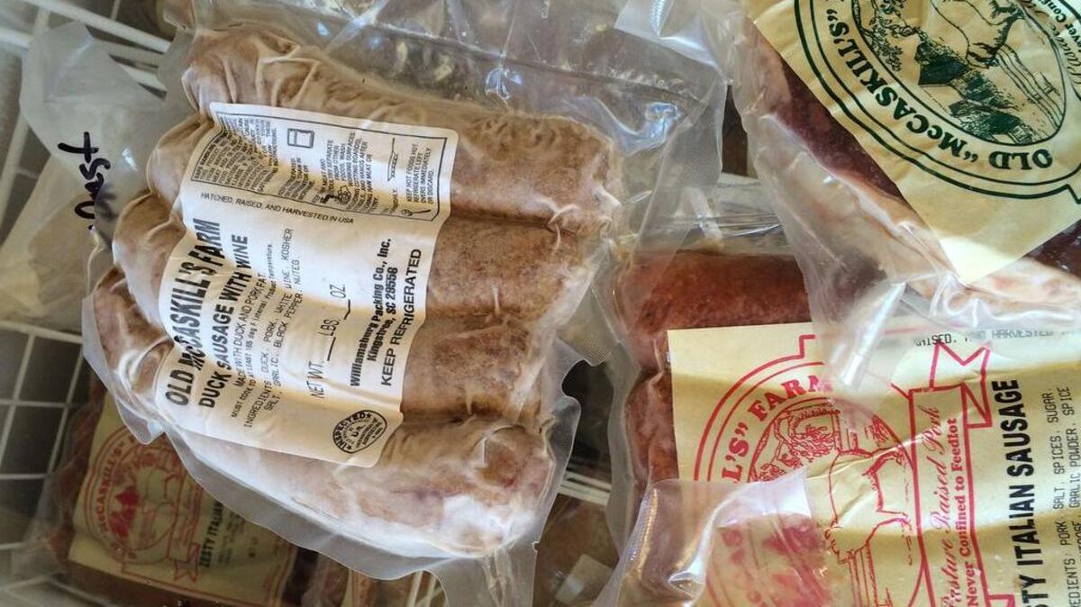 If meat is your thing, you’ll find sausages and cuts of chicken, beef, lamb, goat and duck at the Old McCaskill Mobile Farm truck at the Kershaw County Farmers Market in Camden.