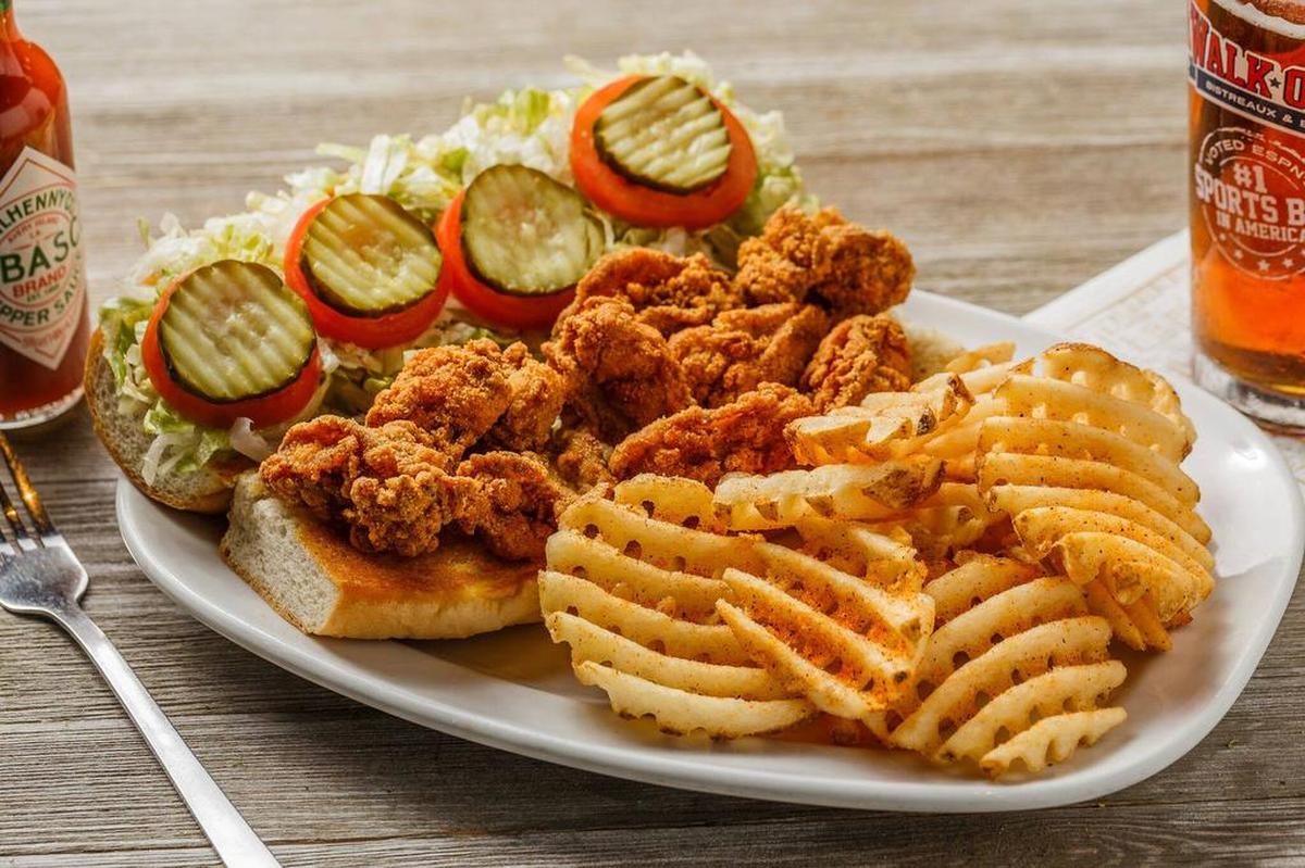 The oyster po boy from Walk-On’s Bistreaux & Bar