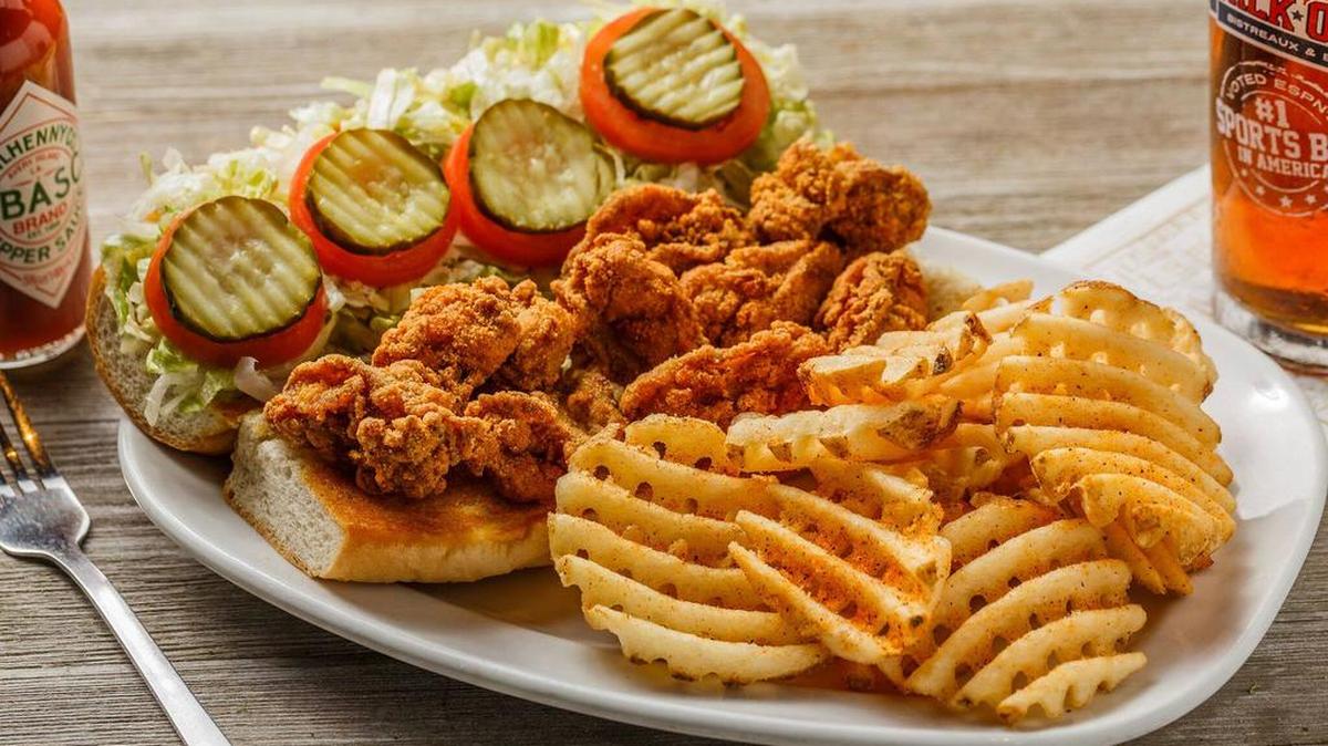 The oyster po boy from Walk-On’s Bistreaux & Bar