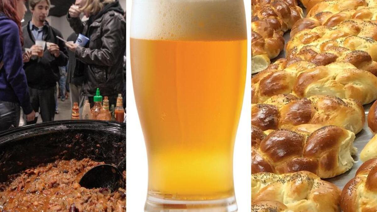 Lots of food-related things to do beginning Feb. 8. From left, The Palladium Society Cook-off at Music Farm, Smoke & Beer Festival at City Roots; and the Mega Challa Bake at the Katie and Irwin Kahn Jewish Community Center.