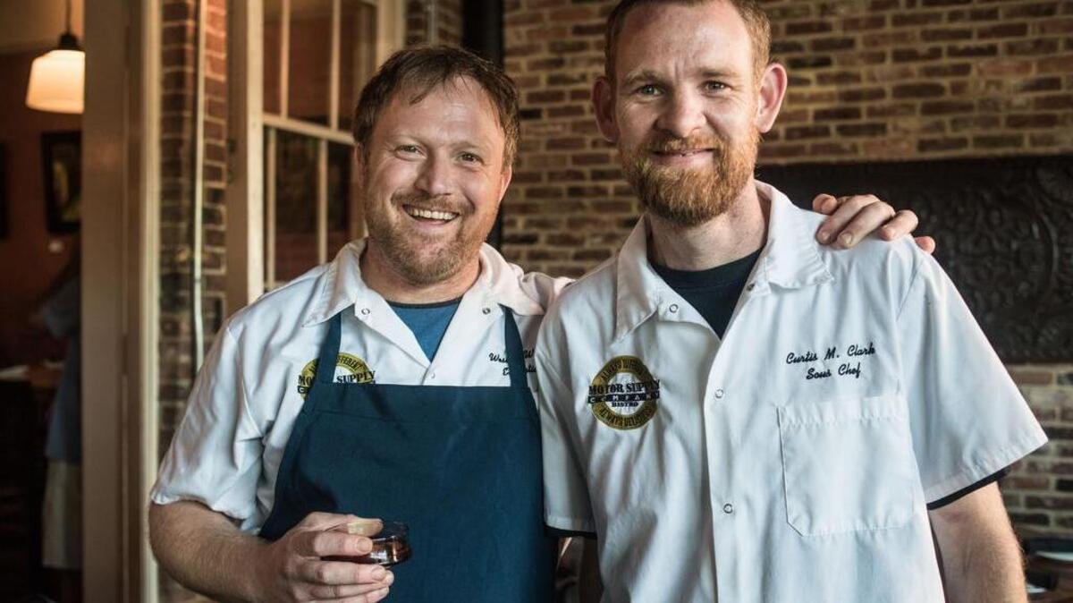 Motor Supply Co. Bistro’s Executive Chef Wes Fulmer, left, and Sous Chef Curtis Clark