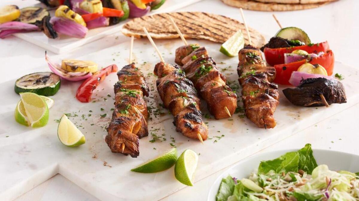 Little Big Meal pork kabobs from Fresh Market, available through Aug. 9