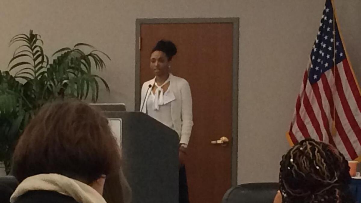 Lauren Harper, from the City of Columbia Mayor’s Office, talks about the newly formed Food Policy Council at the South Carolina Food Access Summit on Oct. 2.