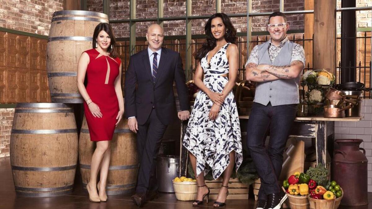From left, the judges for ‘Top Chef: Charleston,’ Gail Simmons, Tom Collichio, Padma Lakshmi, Graham Elliot. The new season airs Dec. 1 on Bravo.