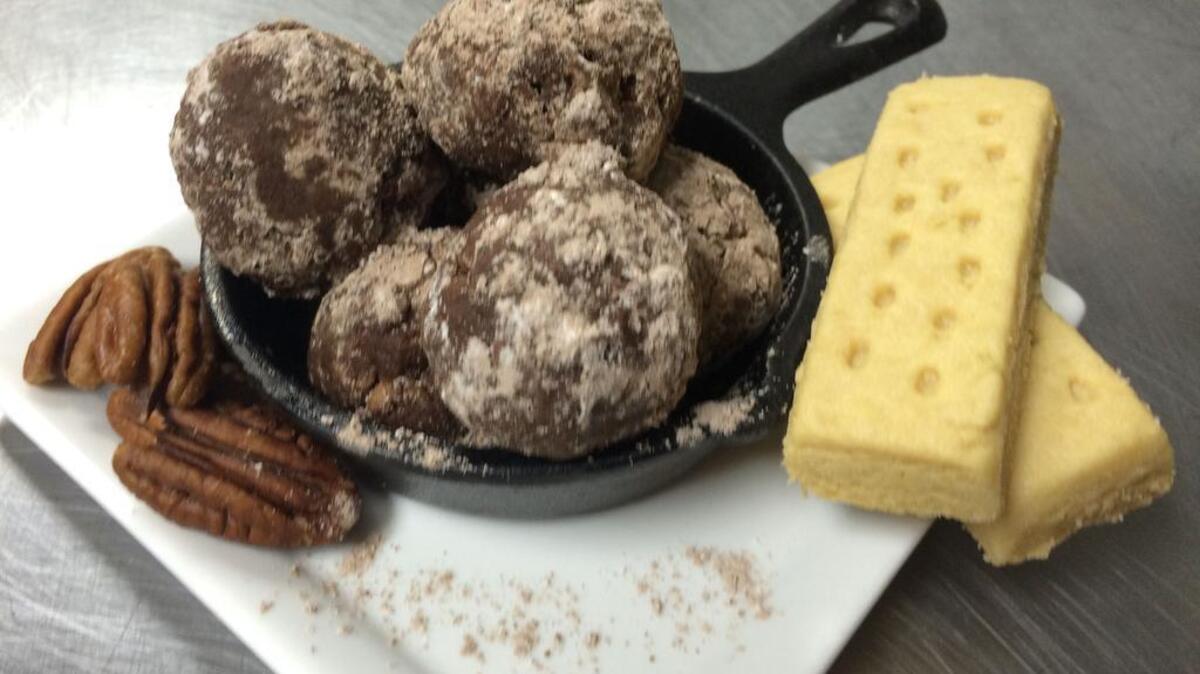 WC Shoulder Boulders, made with shortbread, toasted pecans, cocoa and bourbon.