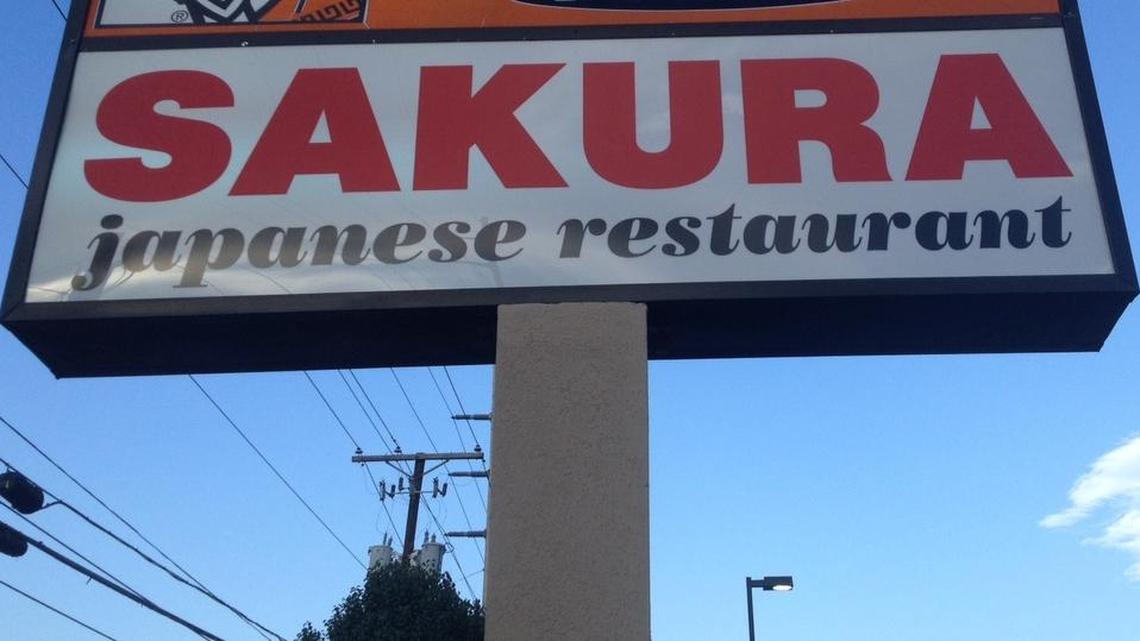 The sign at the new Sakura location on Rosewood Drive