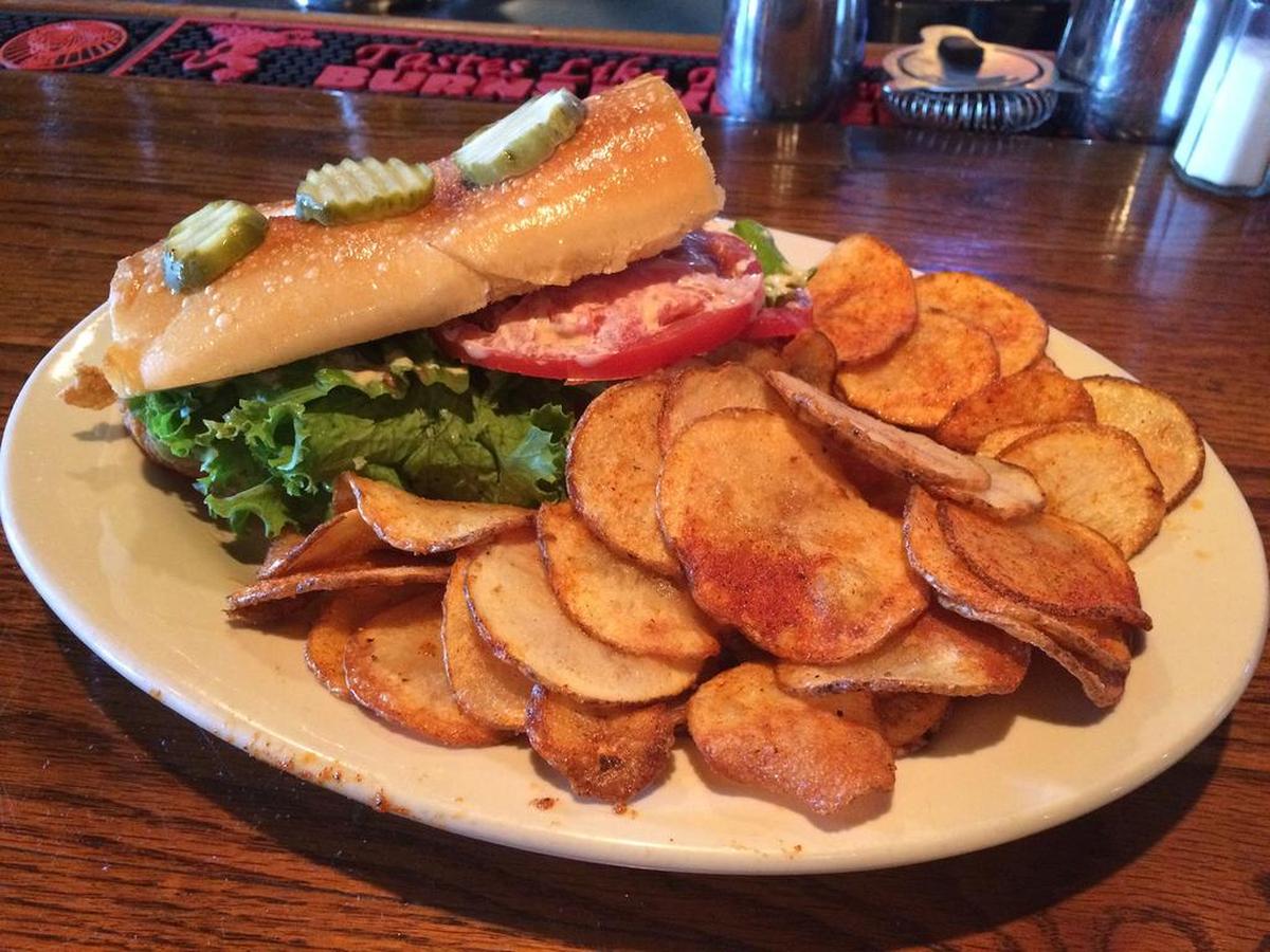 The catfish po’boy at Peebles Wing Shack on Rosewood.