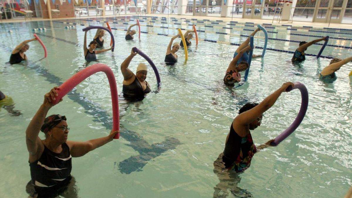 Water aerobics is one of the exercise classes available at the Charles R. Drew Wellness Center in Columbia