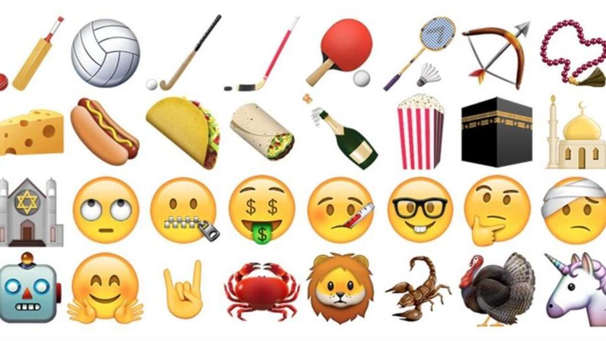 A sample of the new emojis supported by Apple’s latest iOS 9.1 release