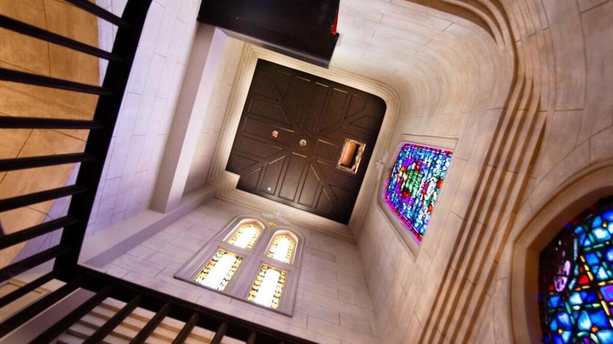Woodwork in the towers of Trinity Episcopal Cathedral