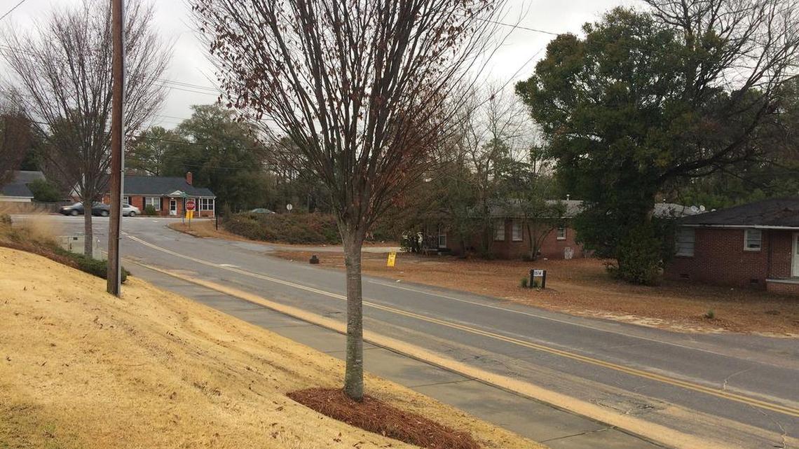 Property at the corner of Brentwood and Forest Drive is being considered for development. Plans would include three commercial buildings and approximately 13 townhouses.