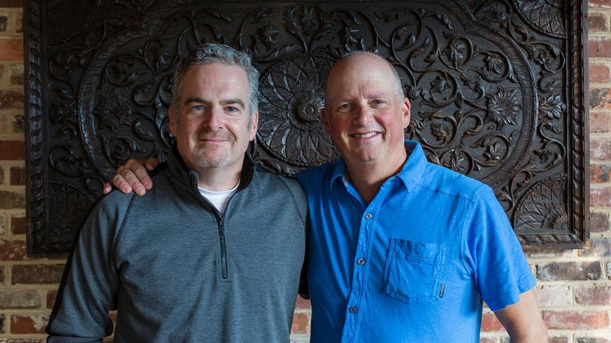 Paul Brock, left, and Eddie Wales, owners of Two Brothers Jerky, were adopted by different families and found each other years later. “He knew and I knew as soon as we saw each other that we were brothers,” Brock said.