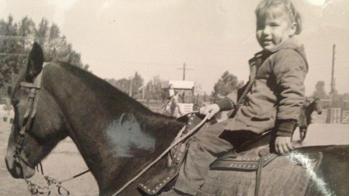 ‘I definitely had no fear of horses,’ USC equestrian coach Boo Major says of riding as a child. She’s shown here in an undated photo.