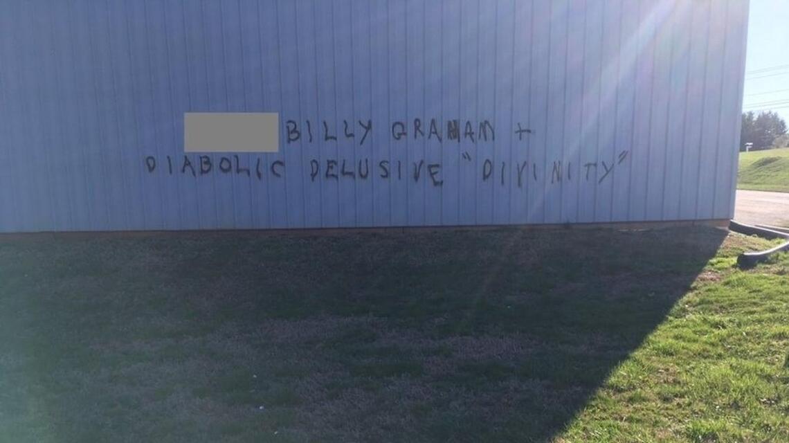 Churches vandalized with anti-Billy Graham graffiti for second week in a row
