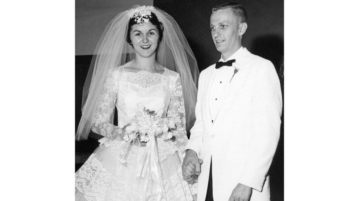 Linda and Jim Dickerson on their wedding day.