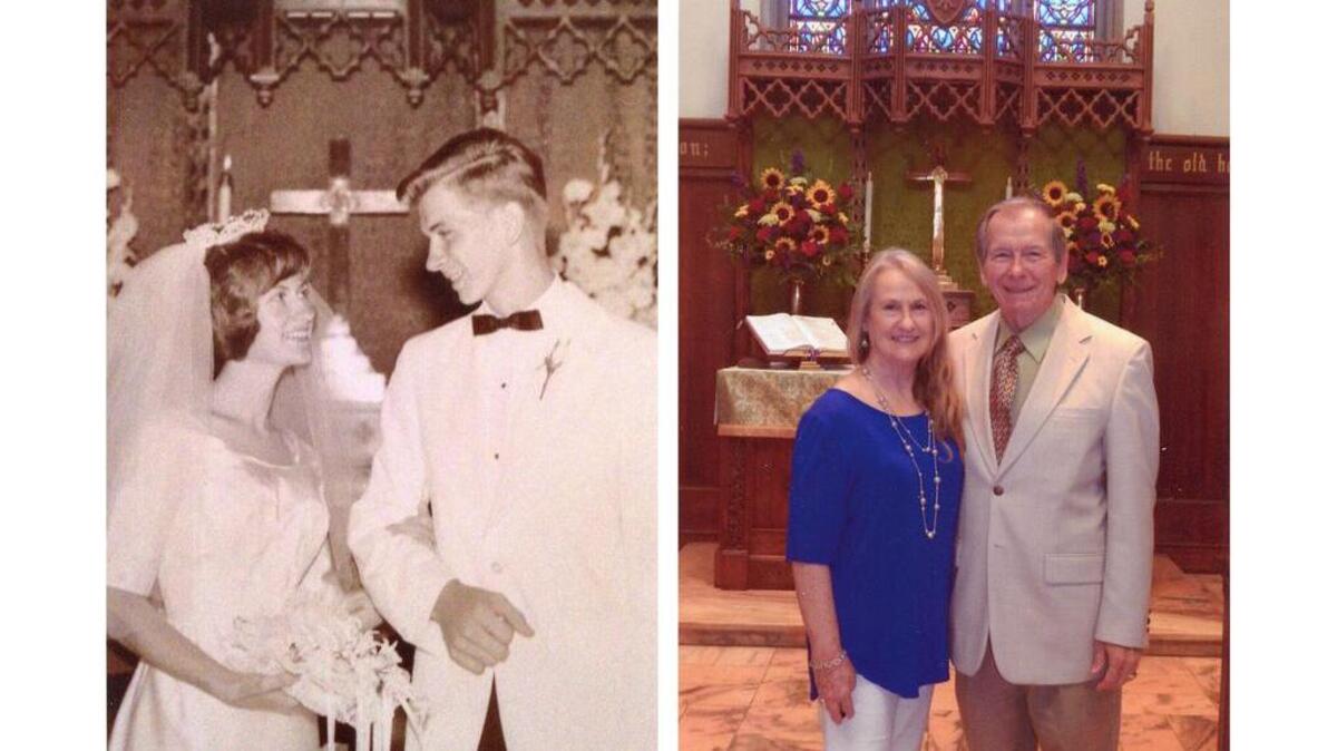 Tom and Janet Smith, in 1966 and in 2016.
