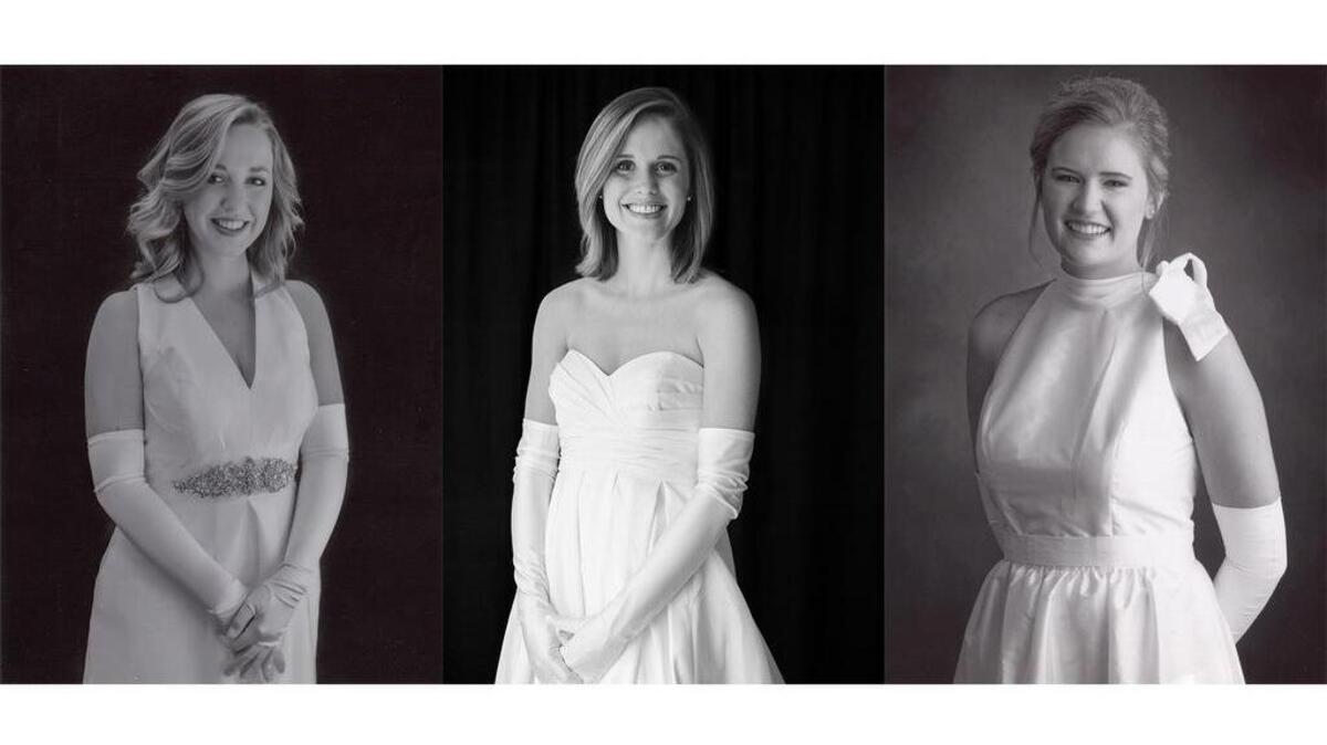 Miss Carman Marie Franklin, Miss Emily Harris Senn and Miss Lauryn Lindsay Smith were presented to society January 7 at the Carolinian Society’s annual ball at the Country Club of Newberry.