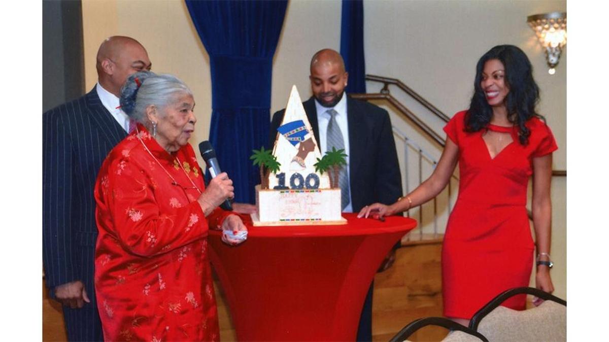 Rubie Nixon Schumpert at her 100th birthday party.
