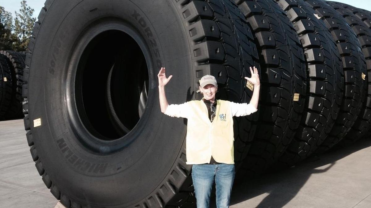 How columnist Salley McInerney stacks up to the Earthmover tires.