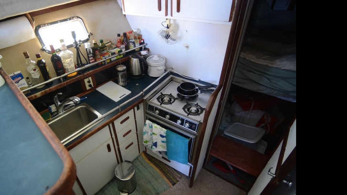 
The Gypsy Danger, photographed on July 15, is an Airbnb rental at Lady’s Island Marina. The 32-foot boat is owned by Edward Carpenter. 
