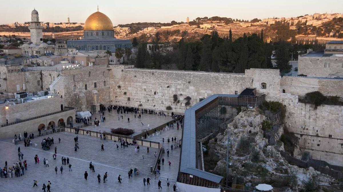 A file photograph shows a wooden bridge leading to the Al Aqsa Mosque compound, known by the Jews as the Temple Mount is seen in Jerusalem’s Old City