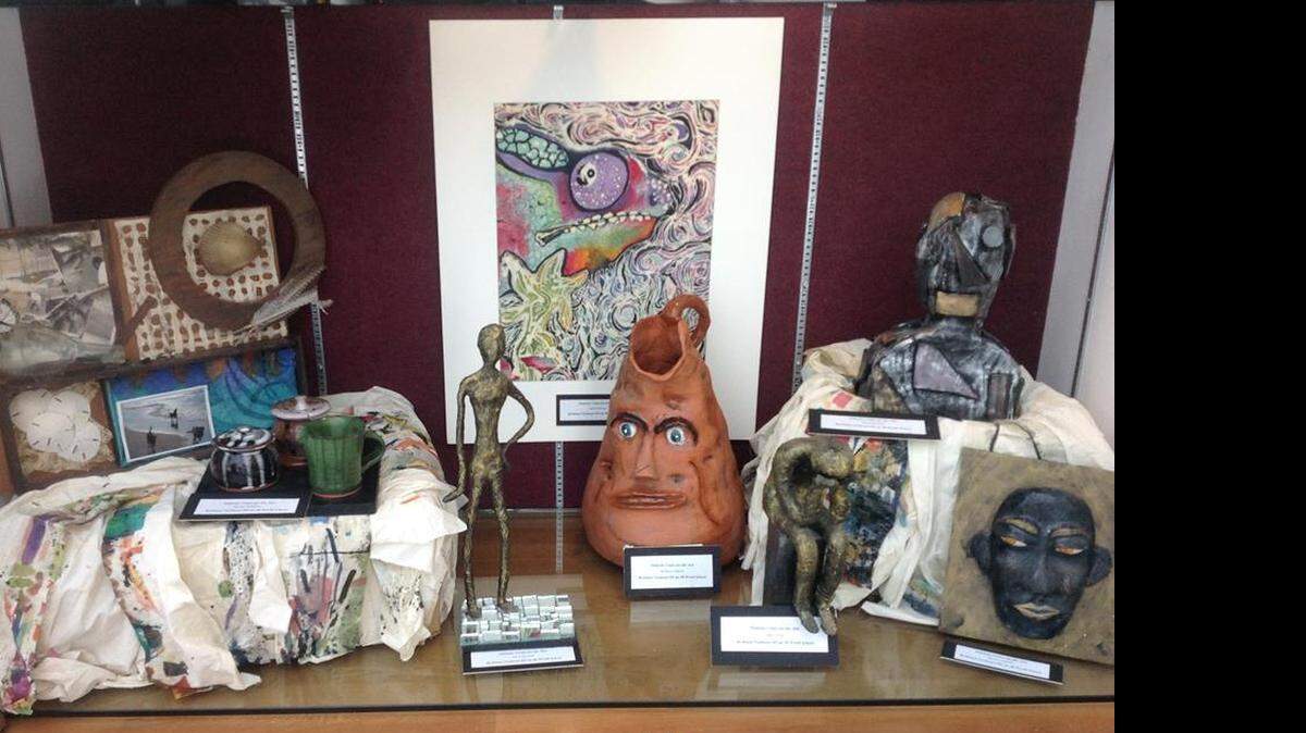 
Artwork by Richland 2 students in on display in the Columbia Metropolitan airport lobby. 
