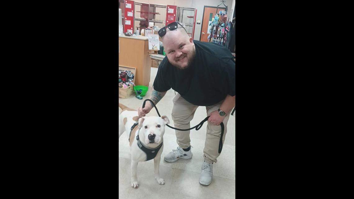 After more than two years of waiting, Duggy the dog finally was adopted in South Carolina.