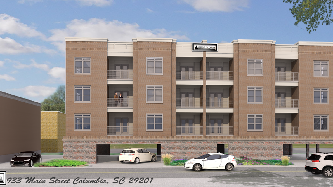 A Greenville developer plans a four-story, 12-unit apartment building for College Street near south Main Street.