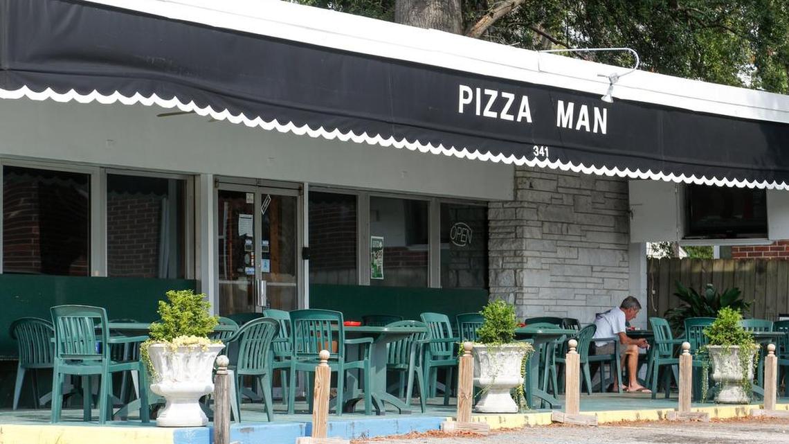 Pizza Man is located on Rosewood Drive between Harden and Woodrow streets.