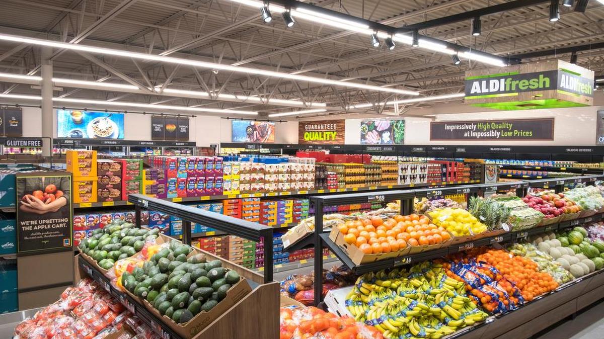 Produce at an Aldi grocery store.