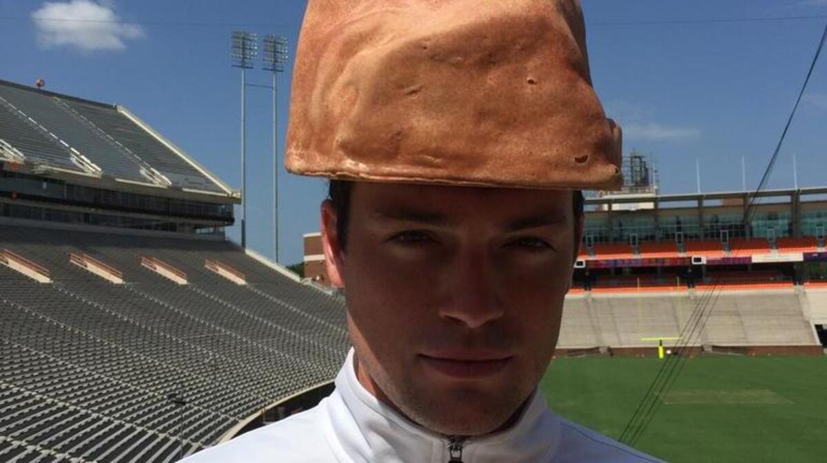 
Clemson graduate Colin Mitchell models the Howard’s Rock foam hat that he and a business partner began selling on Monday.

