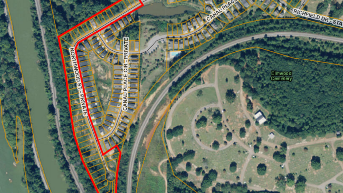 The proposed site for 63 townhomes in north Columbia.