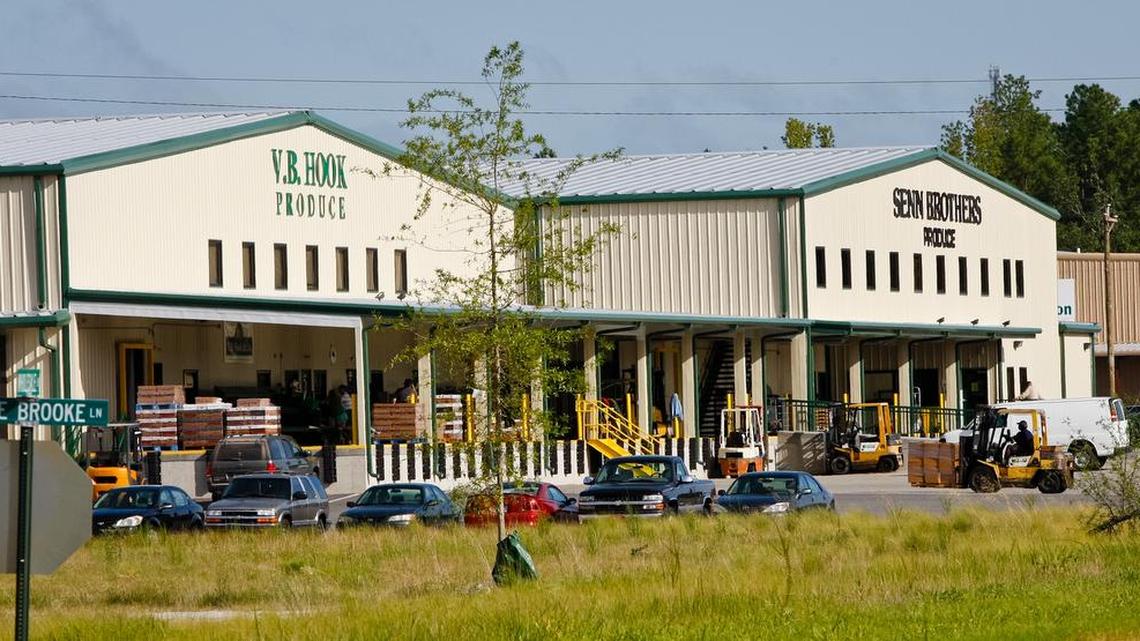 Large produce companies are in the larger buildings at the SC State Farmer’s Market.