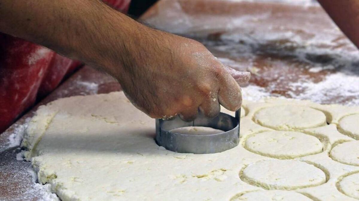 Biscuits being made in the Bojangles’ test kitchen.