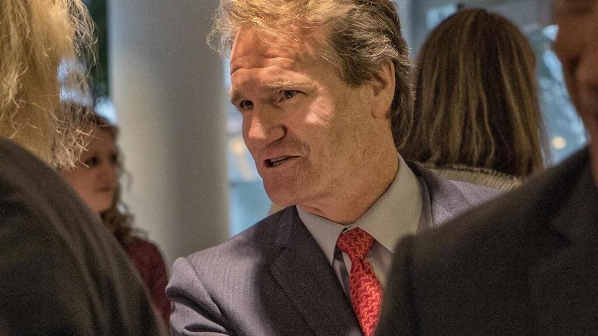 
Brian Moynihan, president and chief executive officer of Bank of America, speaks to attendees at an arts event in uptown Charlotte on Tuesday. On Wednesday night, Moynihan spoke at Christ Church Charlotte as part of a speaker series focused on bringing a sense of meaning and purpose to everyday life. 
