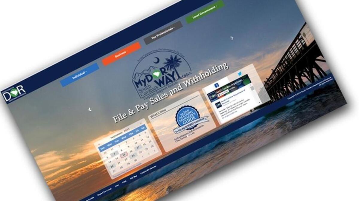 
SCREENSHOT: MyDORWAY portal for SC taxpayers 

