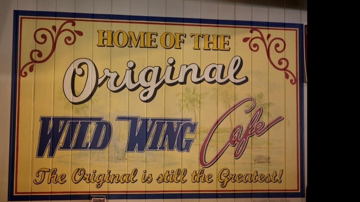 The original Wild Wing Cafe sign.