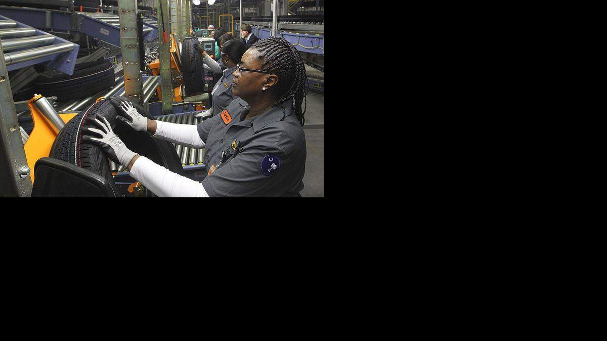 
Visual inspections are part of the quality control program at Sumter’s Continental tire plant.
