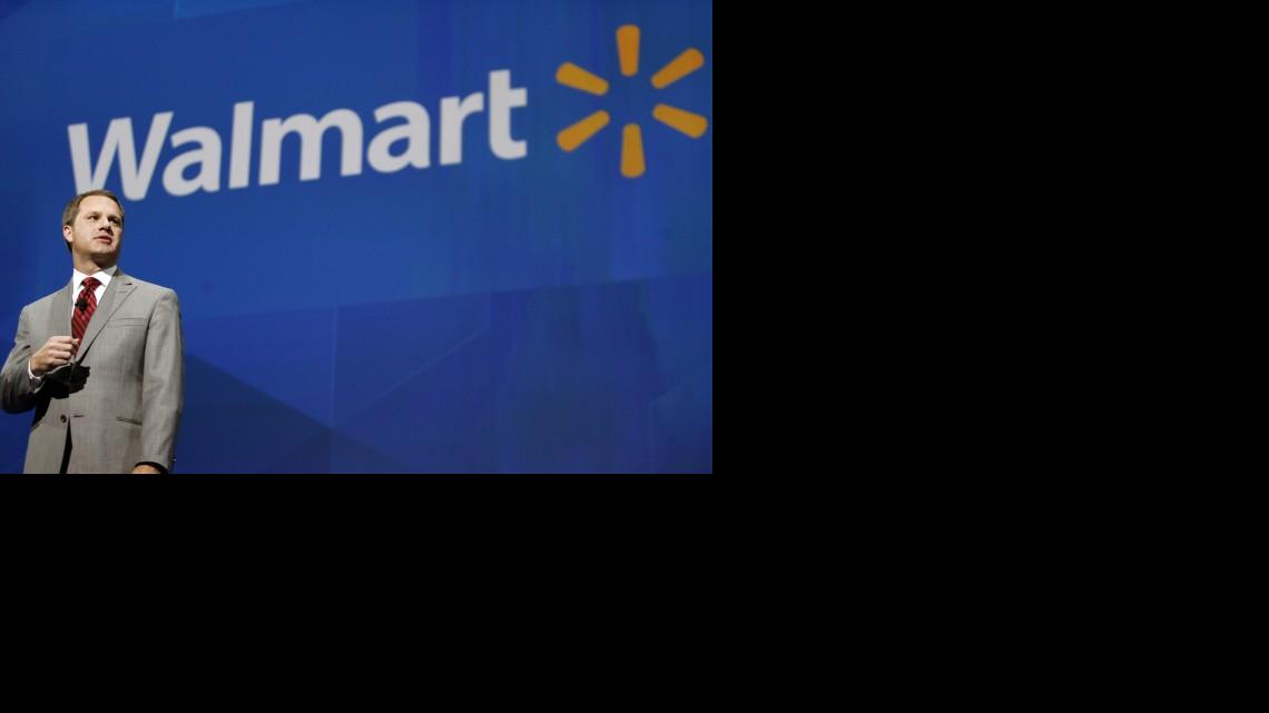 
FILE - In this June 7, 2013 file photo, Doug McMillon, President and CEO, Wal-Mart International, speaks at the shareholders meeting in Fayetteville, Ark. Wal-Mart Stores Inc., the world’s largest retailer and America’s largest private employer, waded into the religious-objections legislation debate this week when McMillon urged Arkansas Gov. Asa Hutchinsen to veto a bill in Arkansas that critics said would open the door to discrimination against gays and lesbians.
