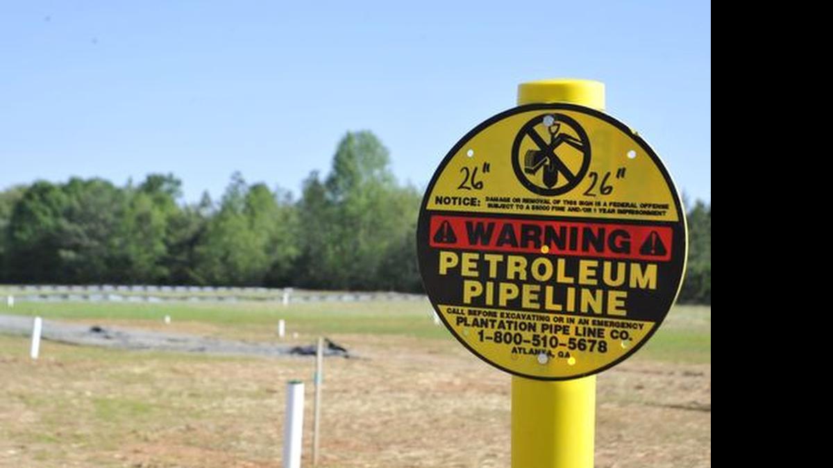 
Signs such as this denote the existence of underground fuel lines
