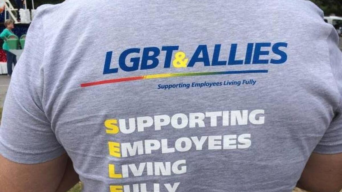 Dave Stafford, the chief human resources officer for Michelin North America, marched in last month’s S.C. Gay Pride Parade along with about 45 other employees. All wore this T-shirt.