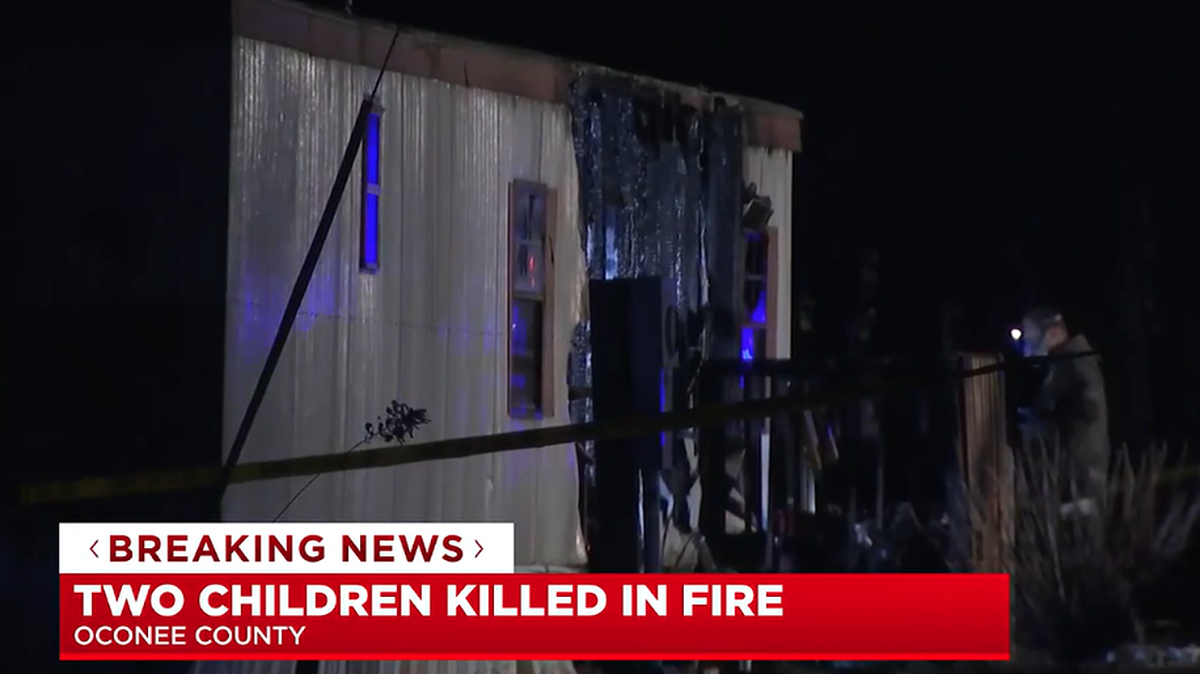 Two kids made it to safety after a deadly fire tore through a South Carolina mobile home, officials said.