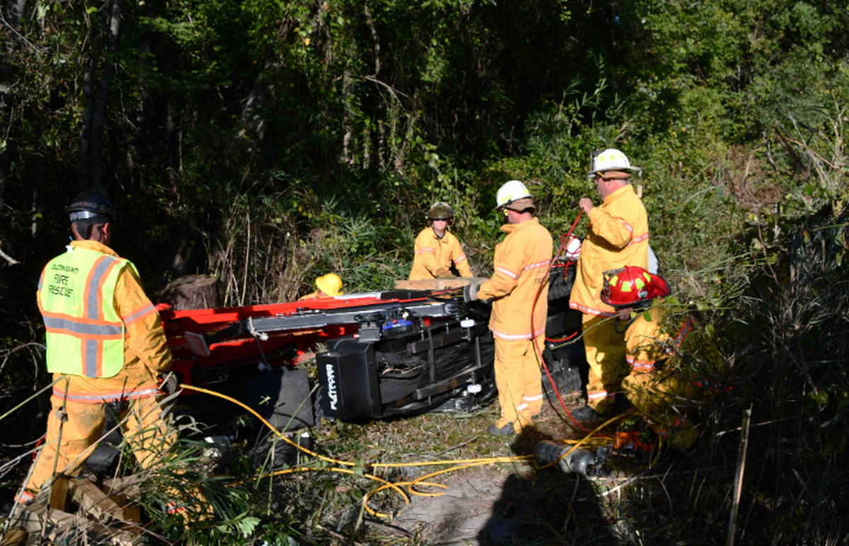 A man was at a South Carolina job site when a piece of heavy equipment fell onto him, officials said.