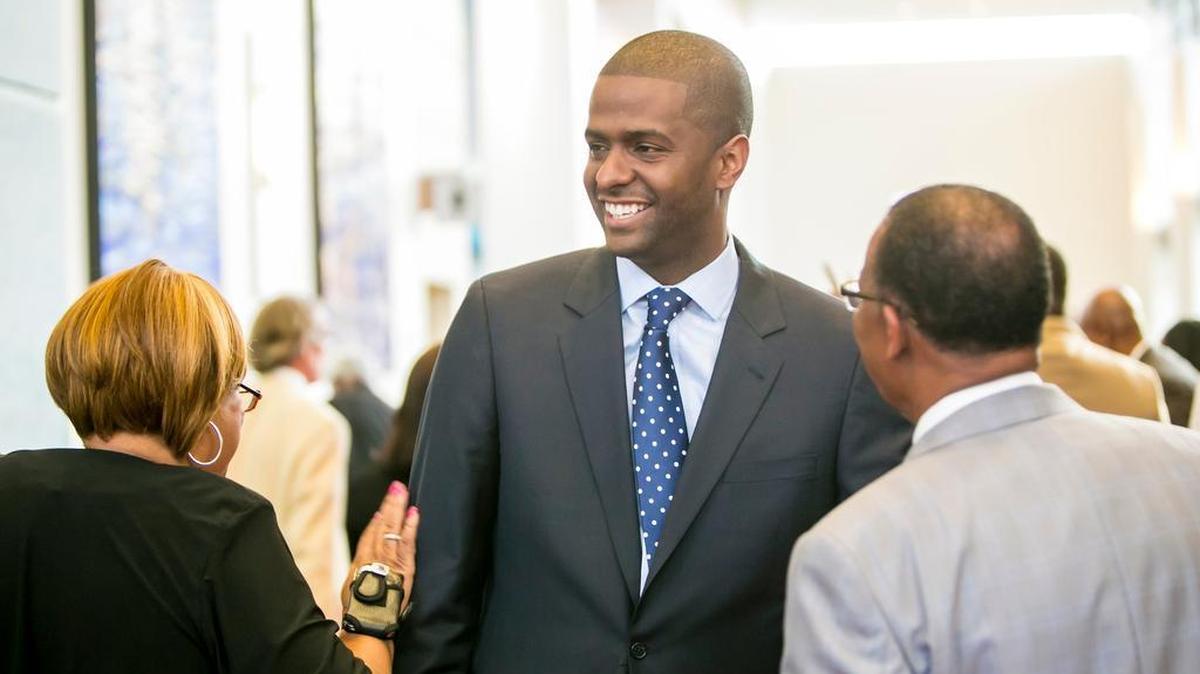 SC Rep. Bakari Sellers chats before the South Carolina Democratic Party 2015 Dem Weekend at the Columbia Convention Center. A new documentary of which Sellers is the subject, “While I Breathe, I Hope,” examines the role of racism in American politics while following Sellers, a Democrat, through his run for lieutenant governor and subsequent career as a CNN analyst, and through the 2015 Charleston church massacre and ensuing Confederate flag debate.